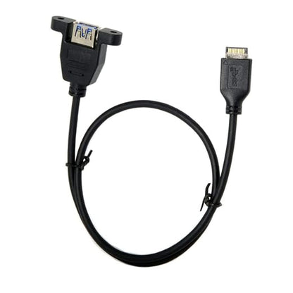 Type-E Male to Type-A Female Panel Mount