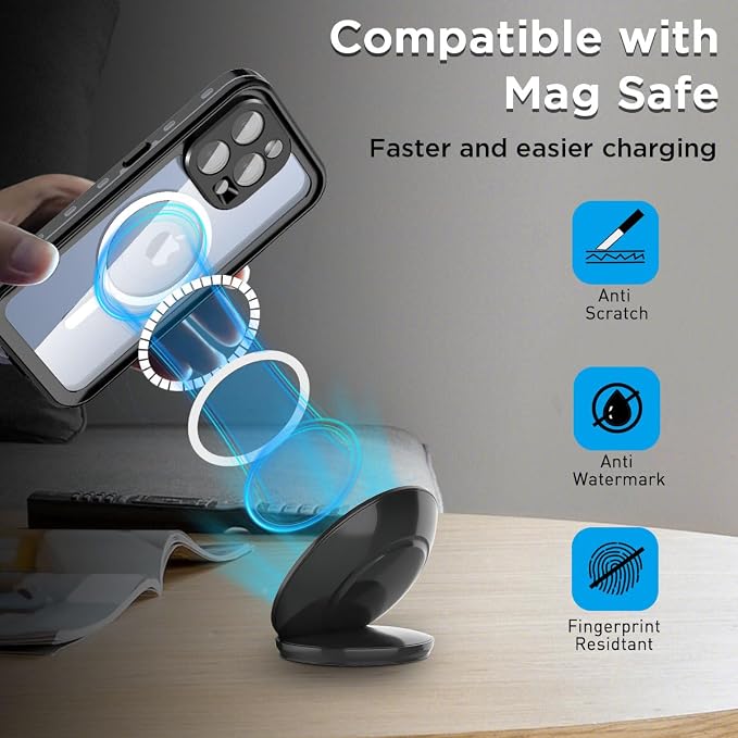 Clear Black Waterproof+Magsafe