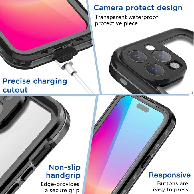 Clear Black Waterproof+Magsafe
