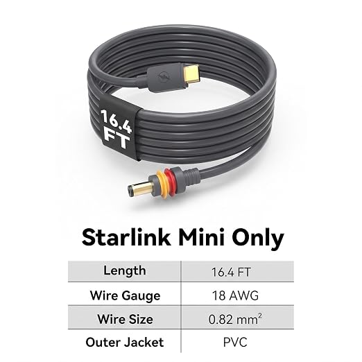 16.4ft Starlink Mini USB C to DC Cable