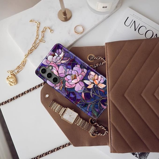 Stained Glass Flower Floral Purple