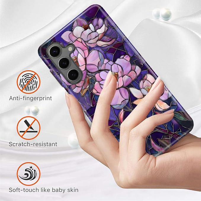 Stained Glass Flower Floral Purple