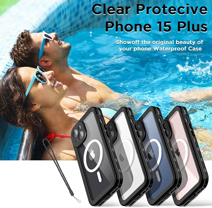 Clear Black Waterproof+Magsafe