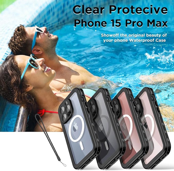 Clear Black Waterproof+Magsafe