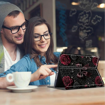 Dark Red Flowers Bow