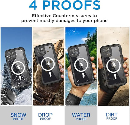 Clear Black Waterproof+Magsafe