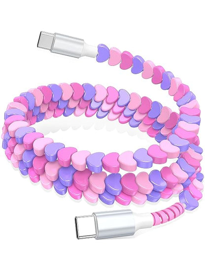 Purple-Pink Heart Beaded