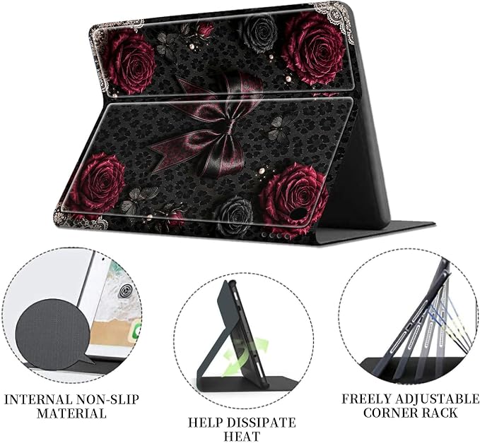 Dark Red Flowers Bow