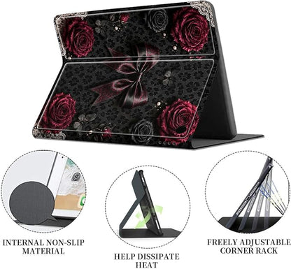 Dark Red Flowers Bow