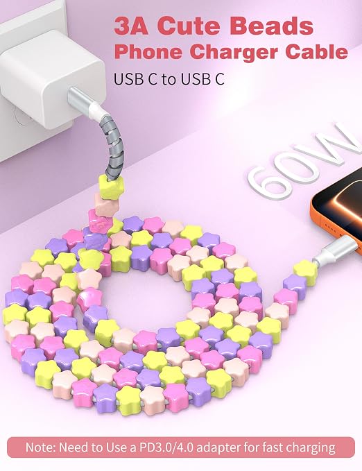 Yellow-Purple Stars Beaded