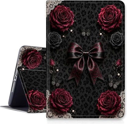Dark Red Flowers Bow